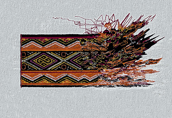 Paola Torres Núñez del Prado, “Corrupted Structure III (Andean)”, 32x22 cm, electronic embroidery, 2015